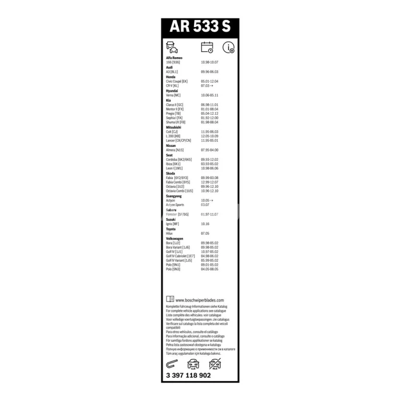 Sada stieračov Bosch Aerotwin AR533S 530+475mm 3397118902