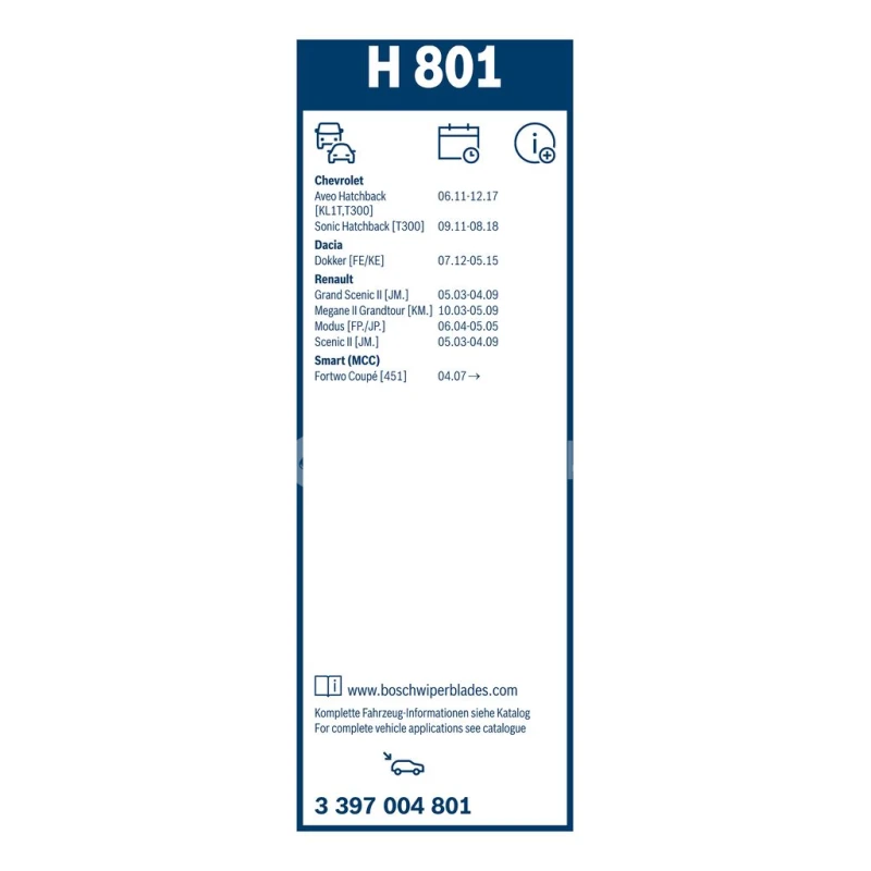 Zadn&yacute; stierač Bosch H801 260mm 3397004801