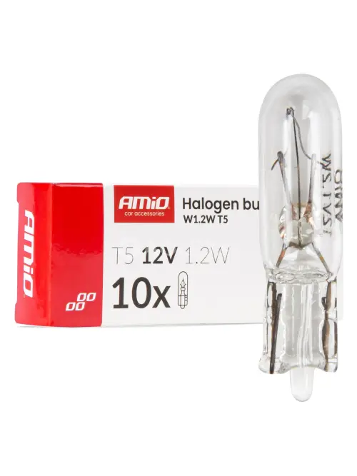 Halog&eacute;nov&eacute; žiarovky T5 12V 1.2W W2x4.6d white 10 ks AMiO-04412
