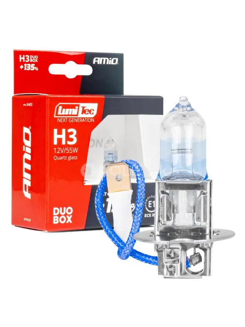 Halog&eacute;nov&eacute; žiarovky H3 12V 55W LumiTec NEXT GENERATION +135% DUO AMiO-04403