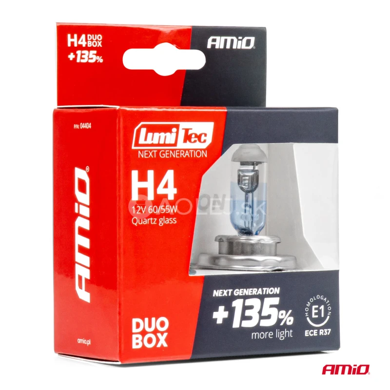 Halog&eacute;nov&eacute; žiarovky H4 12V 60/55W LumiTec NEXT GENERATION +135% DUO AMiO-04404