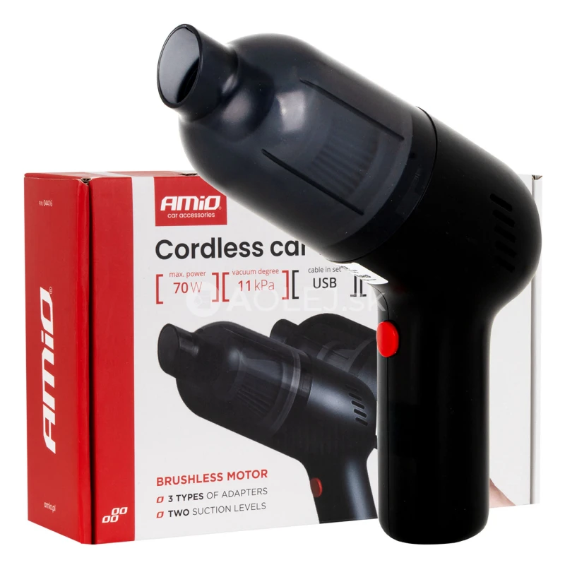 Bezdr&ocirc;tov&yacute; vys&aacute;vač do auta 70W 11kPa USB-C VC-08 HEPA AMiO-04416