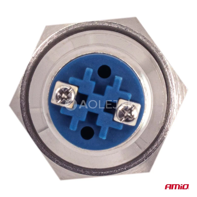 Prep&iacute;nač ploch&yacute; oceľov&yacute; ON/OFF 19mm 5A 12/230V AMiO-04474