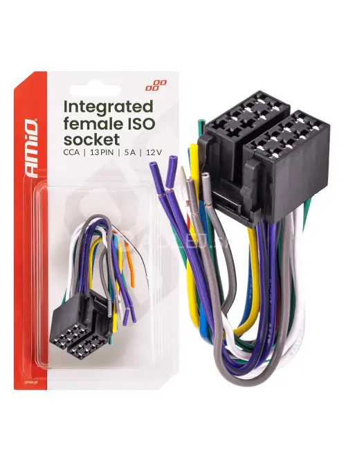 Integrovan&yacute; konektor ISO CCA 13PIN 5A 12V samica AMiO-04441