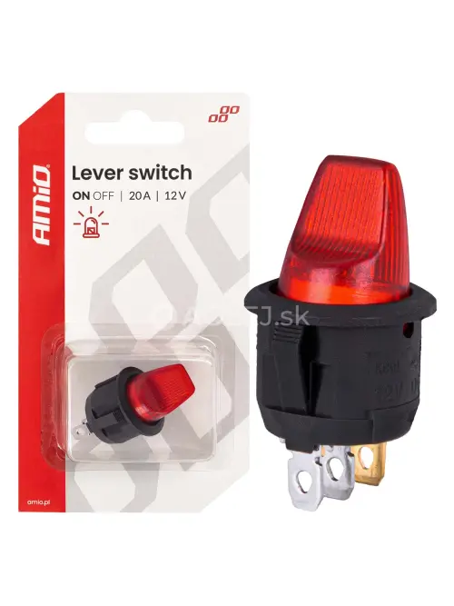 Prep&iacute;nač s červen&yacute;m podsvieten&iacute;m 20A 12V AMiO-04438