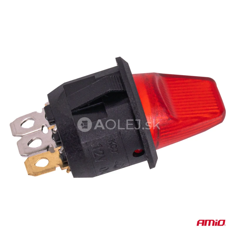 Prep&iacute;nač s červen&yacute;m podsvieten&iacute;m 20A 12V AMiO-04438