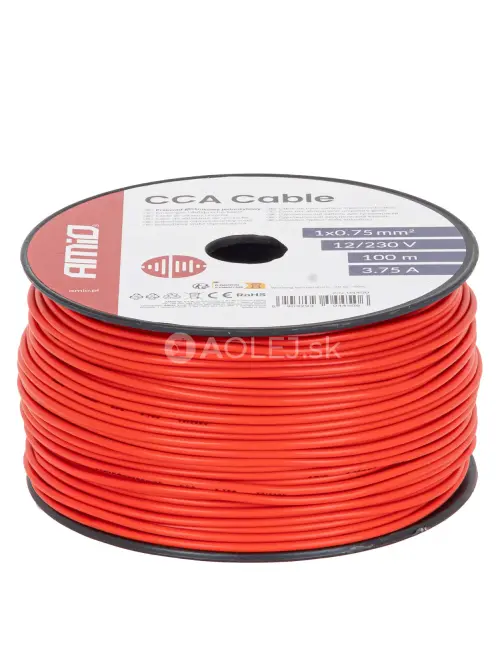 Vodič reproduktora jednožilov&yacute; CCA 1x0.75mm2 100m 3.75A 12/230V AMiO-04450