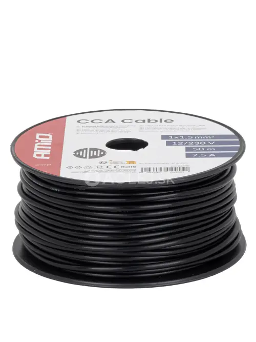 Vodič reproduktora jednožilov&yacute; CCA 1x1.5mm2 50m 7.5A 12/230V AMiO-04455