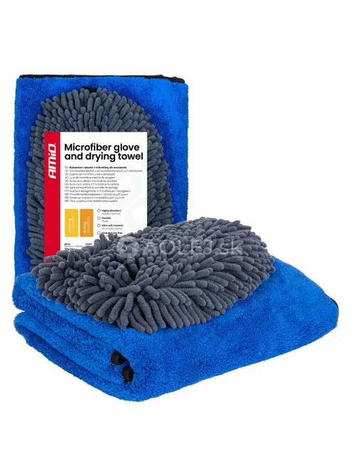 Rukavica a utierka na su&scaron;enie z mikrovl&aacute;kna 94/800gsm 20x26/60x90xcm AMiO-04489