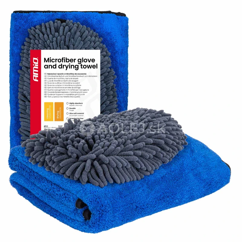 Rukavica a utierka na su&scaron;enie z mikrovl&aacute;kna 94/800gsm 20x26/60x90xcm AMiO-04489