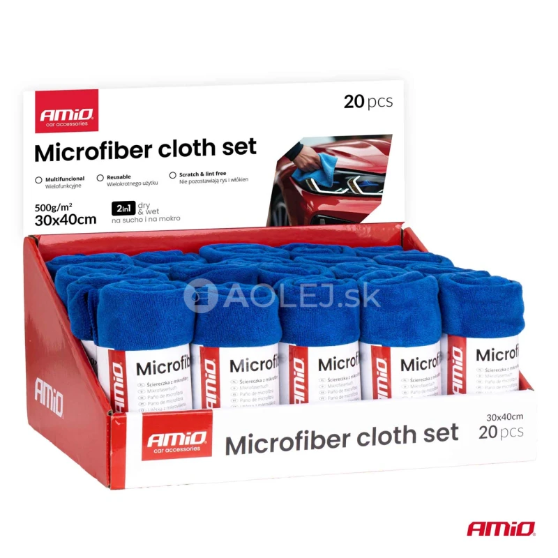 Sada utierok z mikrovl&aacute;kna 20ks 500gsm 30x40cm AMiO-04490