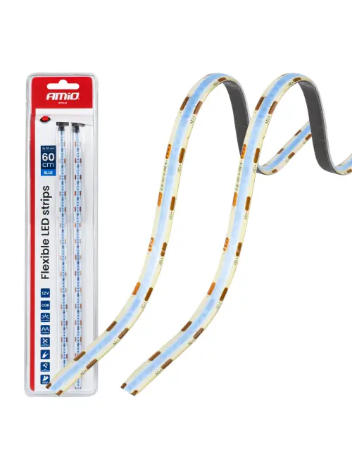 LED p&aacute;siky COB do auta modr&aacute; 2x30 cm 12 V AMiO-04571