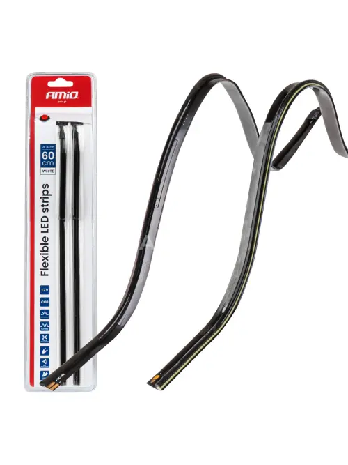 LED p&aacute;siky COB do auta - bočn&eacute; biela 2x30cm 12V AMiO-04575