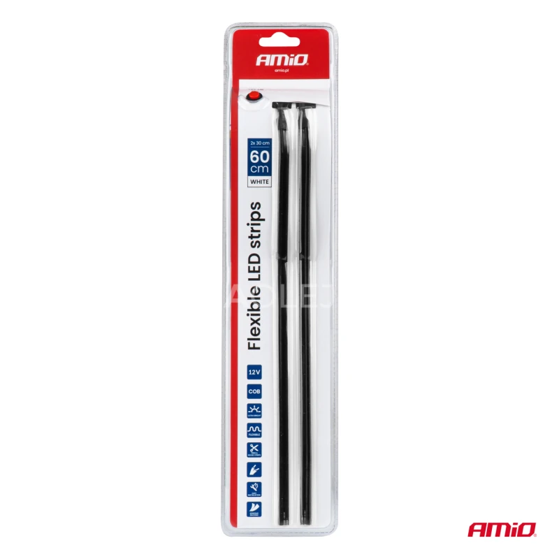 LED p&aacute;siky COB do auta - bočn&eacute; biela 2x30cm 12V AMiO-04575