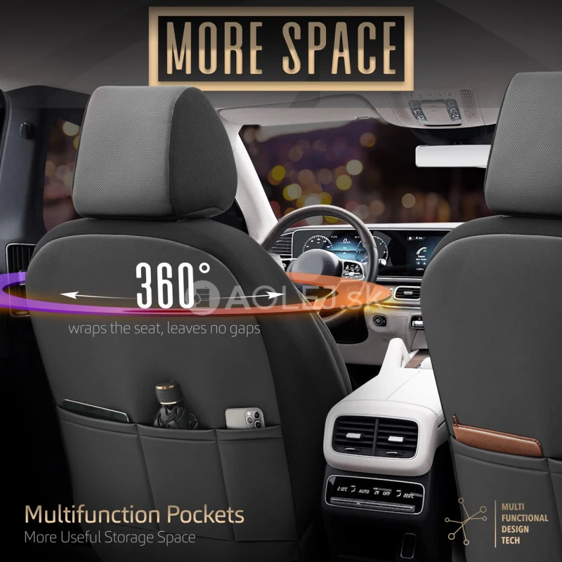 Sada autopoťahov OTOM INSPIRE 3501 BLACK ECO-LEATHER 3-ZIP