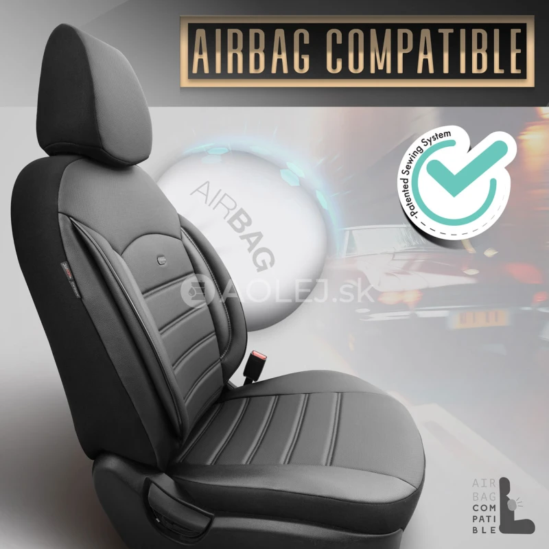Sada autopoťahov OTOM INSPIRE 3501 BLACK ECO-LEATHER 3-ZIP