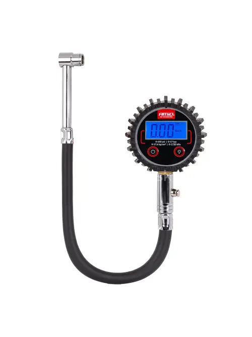 Pneumerač digit&aacute;lny s hadicou a resetovac&iacute;m ventilom 17 barov AMiO-04465