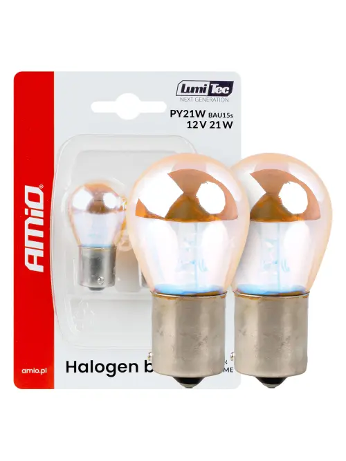 Halog&eacute;nov&eacute; žiarovky PY21W 12V21W BAU15S LumiTec AMBER CHROME 2ks AMiO-04627