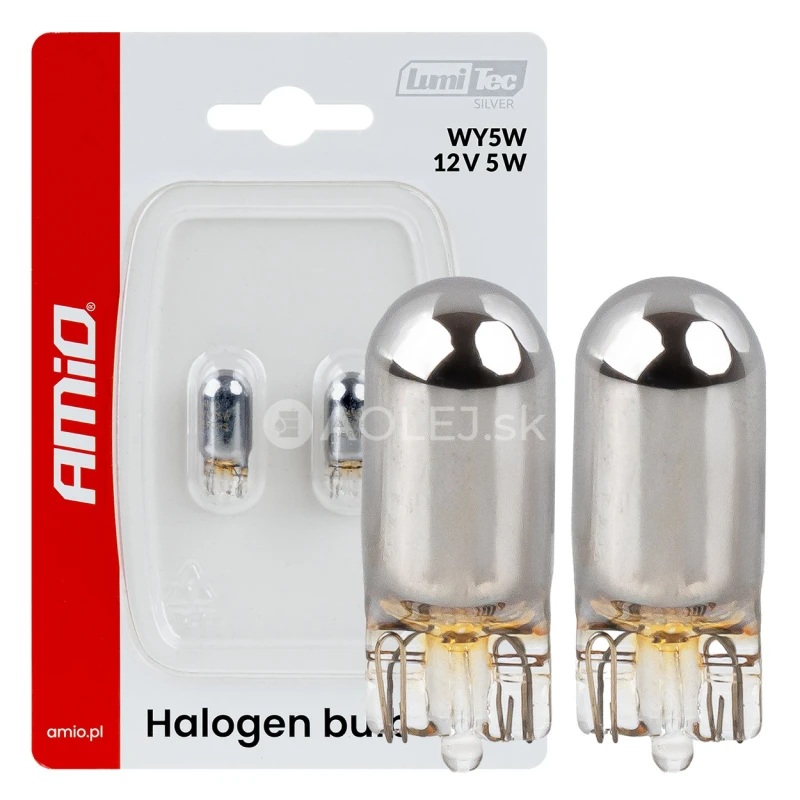 Halog&eacute;nov&eacute; žiarovky WY5W 12V5W LumiTec CHROME 2ks AMiO-04628
