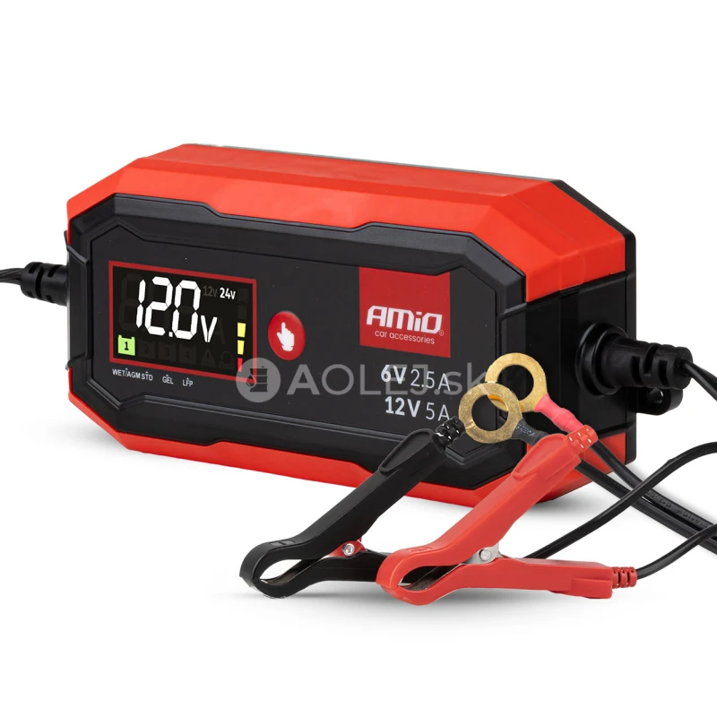 Nab&iacute;jačka digit&aacute;lna AGM GEL STD LiFePo4 MAX 5A 6/12V PRO AMiO-04527