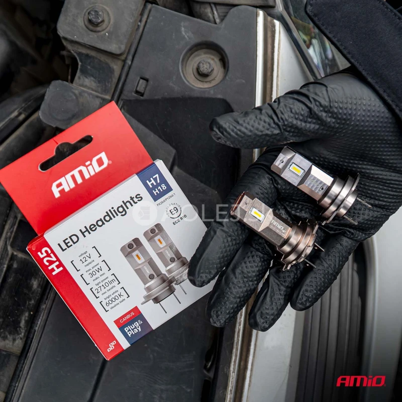 LED žiarovky hlavn&eacute;ho svietenia S&eacute;ria H25 CANBUS H7 H18 12V 30W AMIO-04712