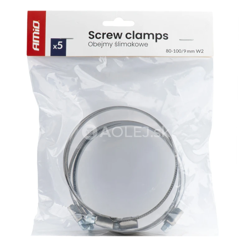 Spona na hadicu 5 ks 80-100 mm/9 mm W2 AMiO-04592