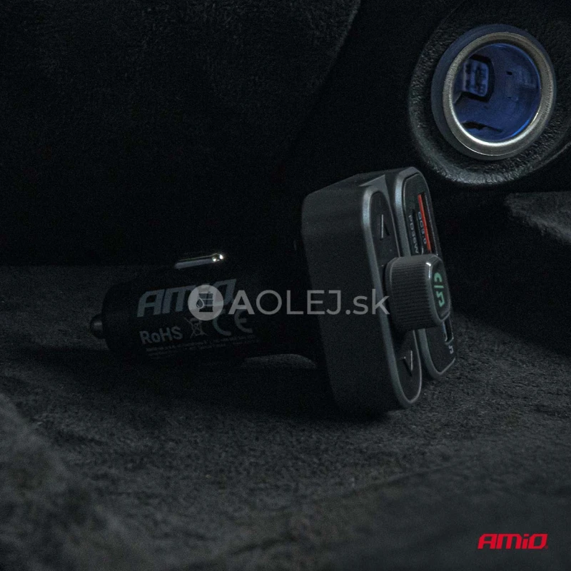 FM transmitter 2&times;USB-A 1&times;USB 12V 24V AMIO-04649