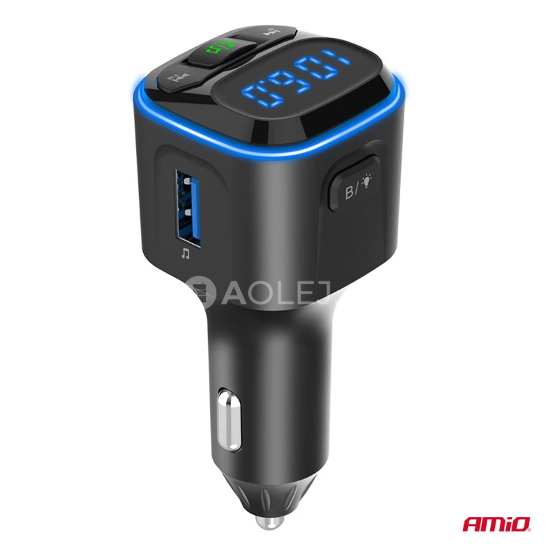FM transmitter 1&times;USB-A 2&times;USB-C 12/24V AMiO-04651