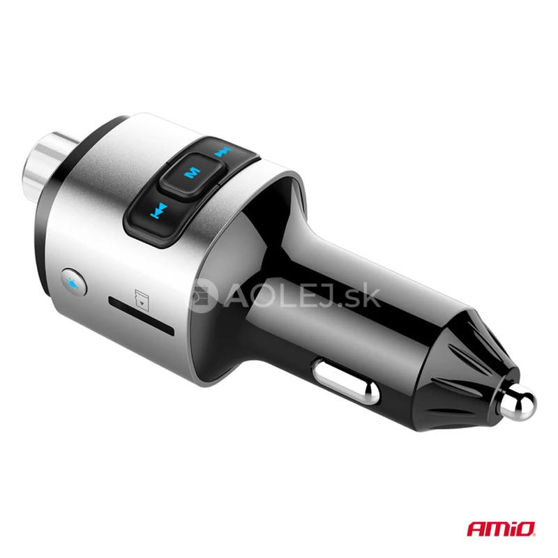 FM transmitter 2&times;USB-A microSD 12/24V AMiO-04654