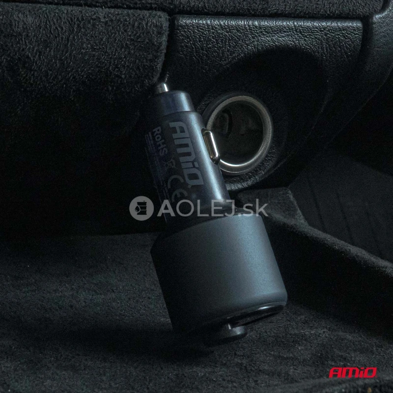 FM transmitter 1&times;USB-A 1&times;USB-C 12/24V AMiO-04655