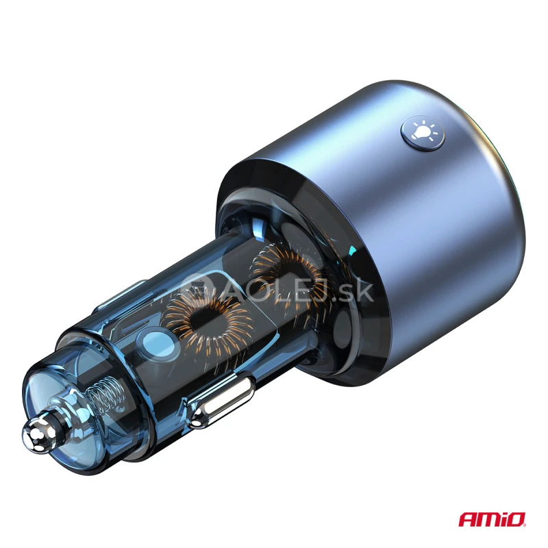 FM transmitter 1&times;USB-A 1&times;USB-C 12/24V AMiO-04655