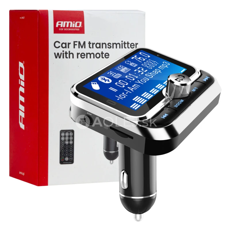 FM transmitter 2&times;USB-A 12/24V AMiO-04657