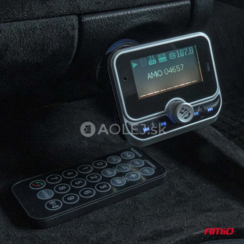 FM transmitter 2&times;USB-A 12/24V AMiO-04657