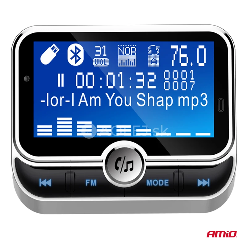 FM transmitter 2&times;USB-A 12/24V AMiO-04657