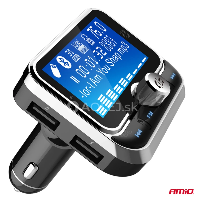 FM transmitter 2&times;USB-A 12/24V AMiO-04657