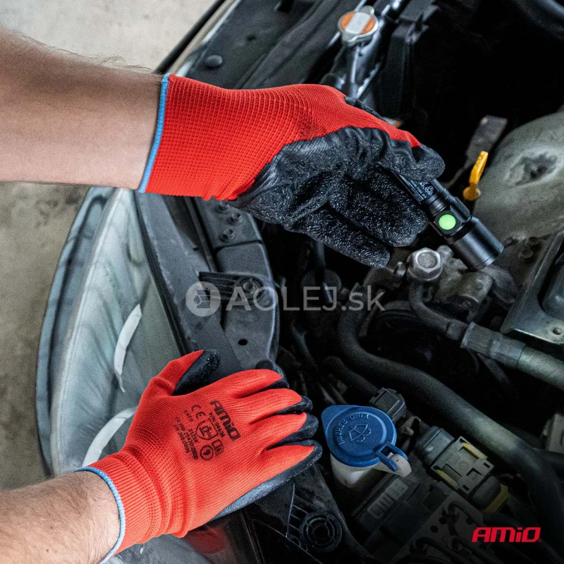 Ochrann&eacute; rukavice polyesterov&eacute;, potiahnut&eacute; latexom, veľkosť 10 (2 p&aacute;ry), trieda 2121X &ndash; AMiO-04637