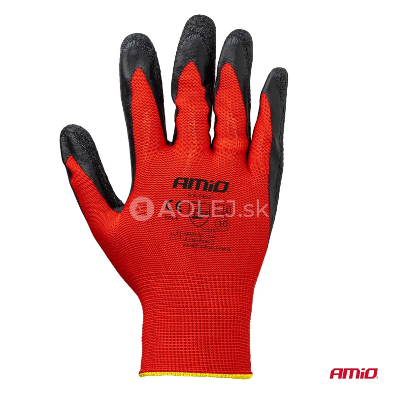 Ochrann&eacute; rukavice polyesterov&eacute;, potiahnut&eacute; latexom, veľkosť 10 (2 p&aacute;ry), trieda 2121X &ndash; AMiO-04637