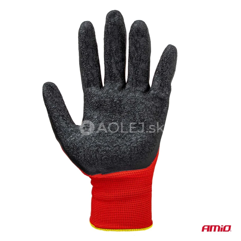 Ochrann&eacute; rukavice polyesterov&eacute;, potiahnut&eacute; latexom, veľkosť 10 (2 p&aacute;ry), trieda 2121X &ndash; AMiO-04637