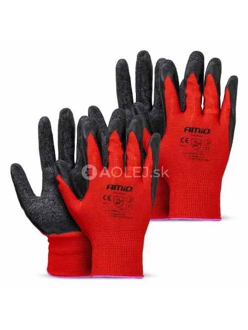 Ochrann&eacute; rukavice polyesterov&eacute;, potiahnut&eacute; latexom, veľkosť 11 (2 p&aacute;ry), trieda 2121X &ndash; AMiO-04638