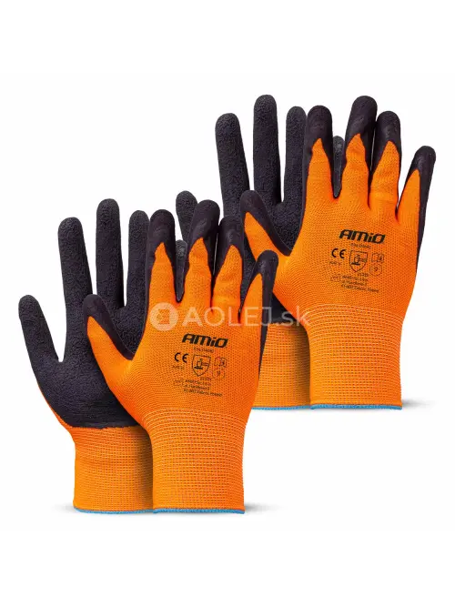 Ochrann&eacute; rukavice polyesterov&eacute;, potiahnut&eacute; latexovou penou, veľkosť 9 (2 p&aacute;ry), trieda 2132X &ndash; AMiO-04640