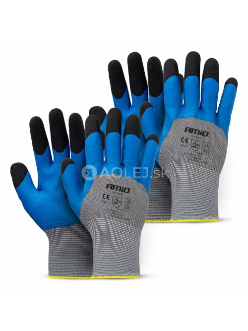 Ochrann&eacute; rukavice polyesterov&eacute;, potiahnut&eacute; penou na 3/4 povrchu, veľkosť 10 (2 p&aacute;ry), trieda 3131X &ndash; AMiO-04645