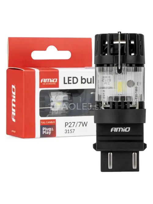 LED žiarovka LumiTec 3157 P27/7W 12V FULL CANBUS biela 1ks AMiO-04691