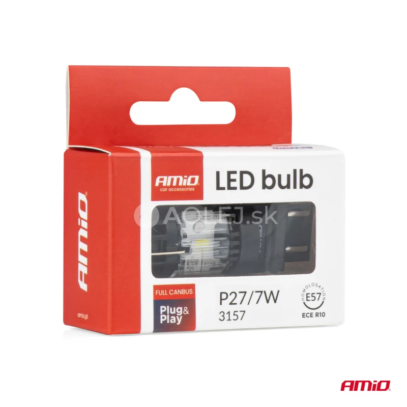 LED žiarovka LumiTec 3157 P27/7W 12V FULL CANBUS biela 1ks AMiO-04691