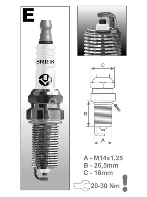 Brisk 1863 Zapaľovacia sviečka ER17YC-9
