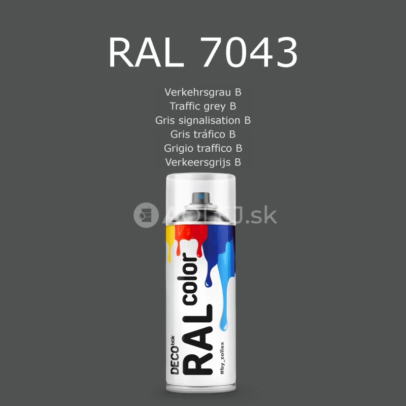 Zollex Deco Blik RAL 7043 Farba v spreji - dopravn&aacute; &scaron;ed&aacute; 400ml 
