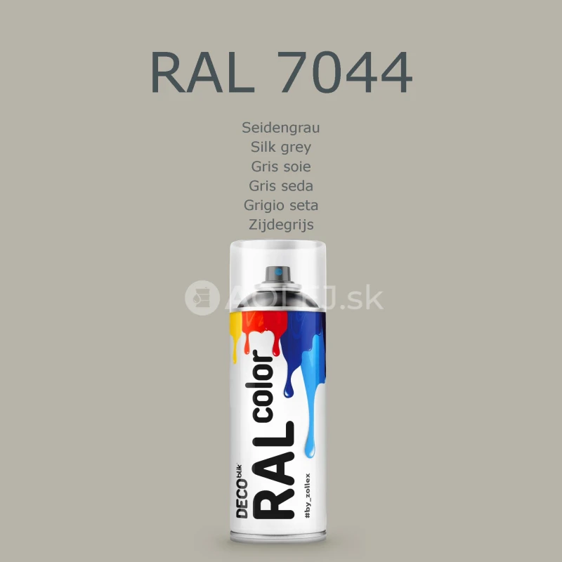 Zollex Deco Blik RAL 7044 Farba v spreji - hodv&aacute;bna &scaron;ed&aacute; 400ml 