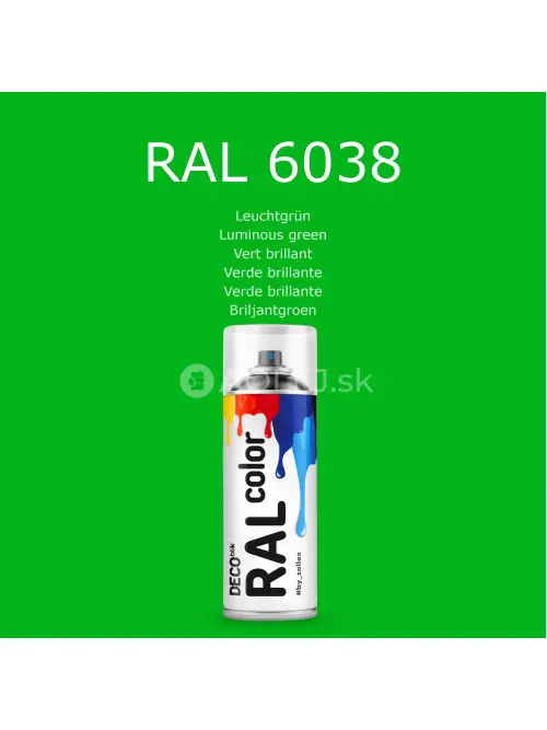 Zollex Deco Blik RAL 6038 Farba v spreji - svietiv&aacute; zelen&aacute; 400ml 