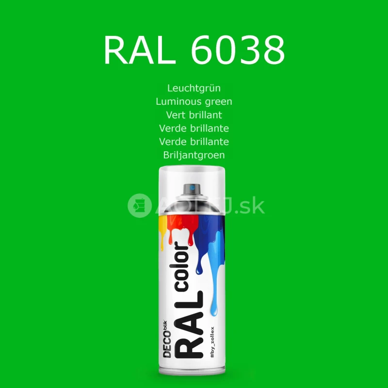 Zollex Deco Blik RAL 6038 Farba v spreji - svietiv&aacute; zelen&aacute; 400ml 