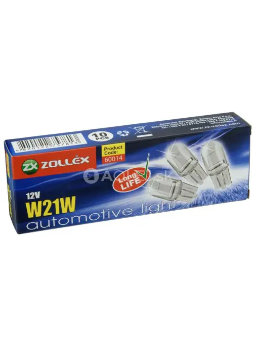 Zollex Žiarovka W21W 12V 60014 - č&iacute;ra balenie 10ks