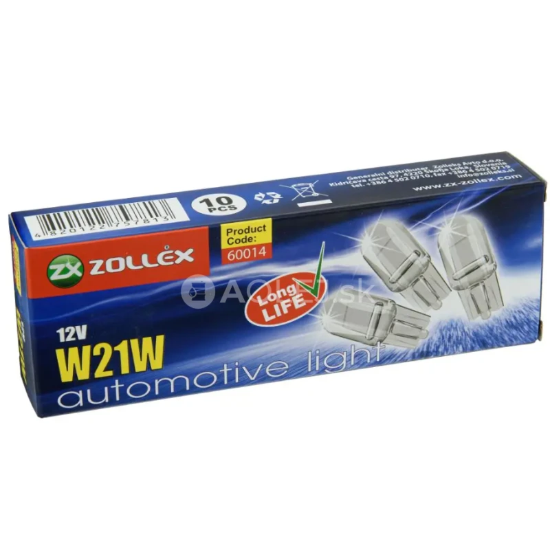 Zollex Žiarovka W21W 12V 60014 - č&iacute;ra balenie 10ks